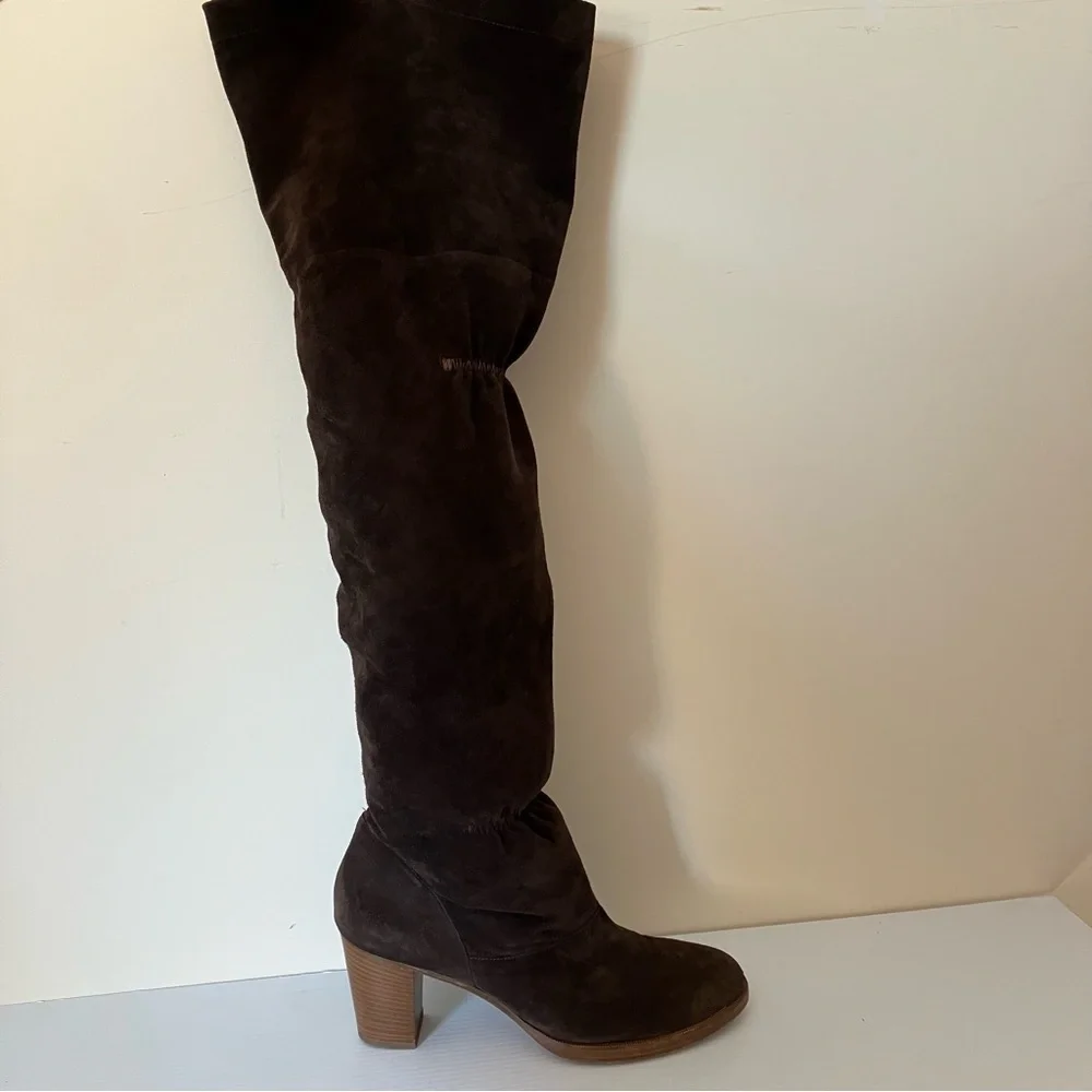 Robert Clergerie Timot Suede Brown Over the Knee Boots size 10